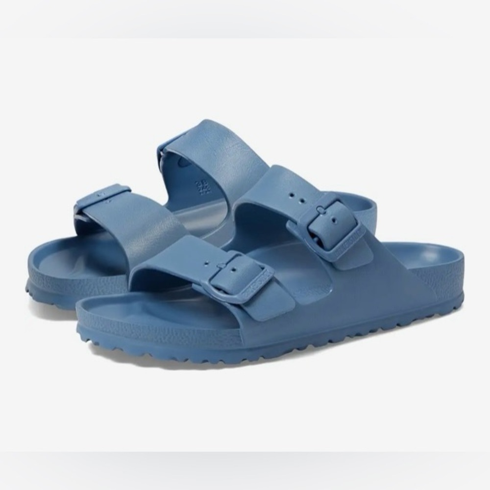 Birkenstock blue Arizona EVA clogs, 39, never worn